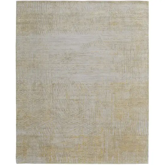 Yellow and Ivory Abstract Hand Woven Area Rug Photo 5