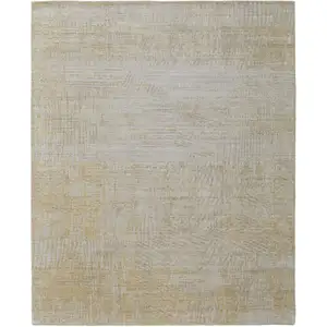 Photo of Yellow and Ivory Abstract Hand Woven Area Rug