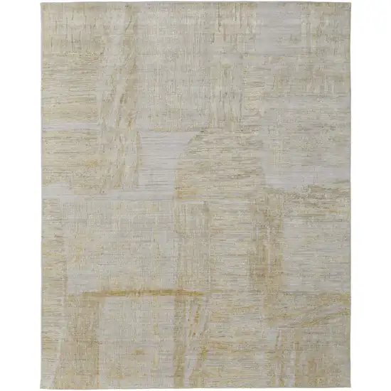 Yellow and Ivory Abstract Hand Woven Area Rug Photo 2