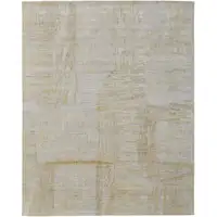 Photo of Yellow and Ivory Abstract Hand Woven Area Rug