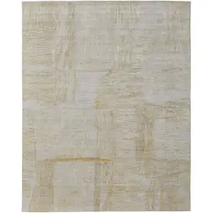 Photo of Yellow and Ivory Abstract Hand Woven Area Rug