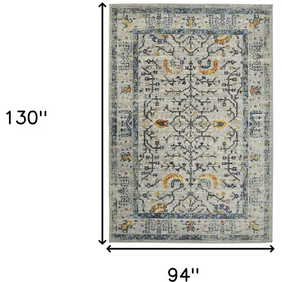 Yellow and Ivory Southwestern Stain Resistant Indoor Outdoor Area Rug Photo 7