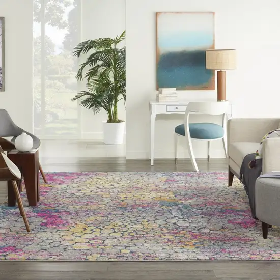 Yellow and Pink Coral Reef Area Rug Photo 4