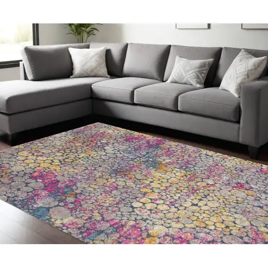 Pink And Ivory Coral Power Loom Area Rug Photo 1