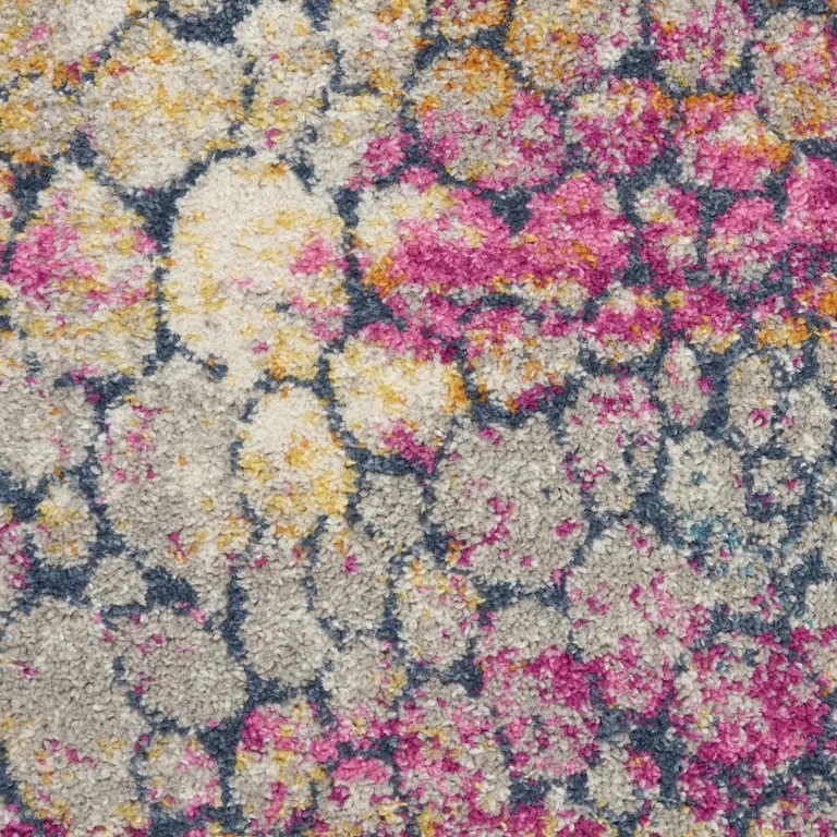 Yellow and Pink Coral Reef Runner Rug Photo 2