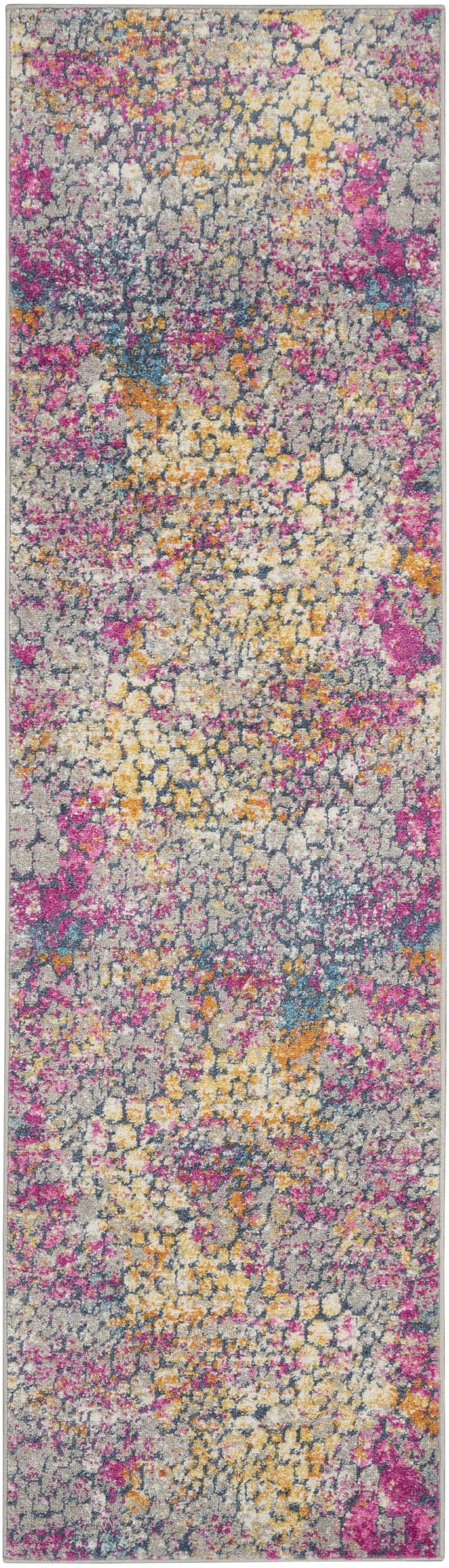 Yellow and Pink Coral Reef Runner Rug Photo 1