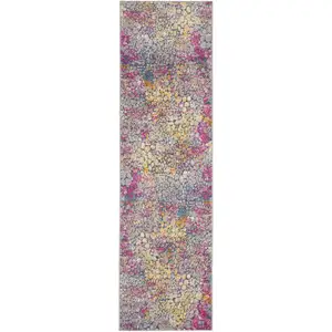 Photo of Yellow and Pink Coral Reef Runner Rug