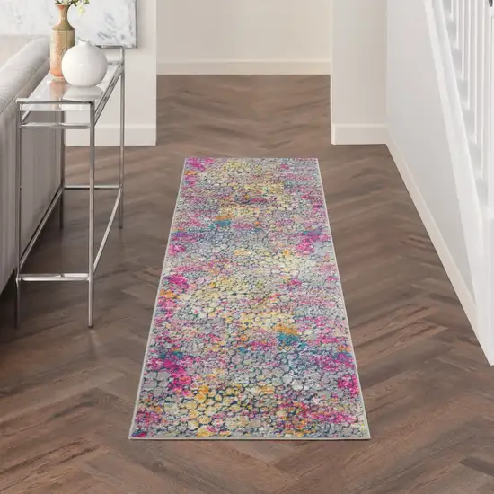 Yellow and Pink Coral Reef Runner Rug Photo 4