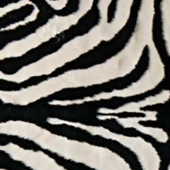 Black and White Faux Cowhide Zebra Print Area Rug Photo 5