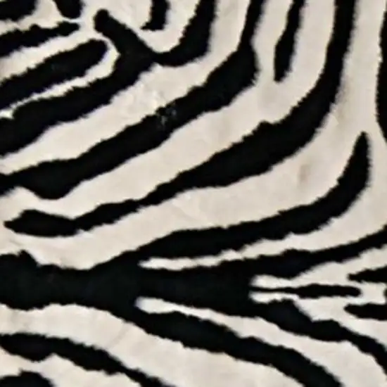 Black and White Faux Cowhide Zebra Print Area Rug Photo 4